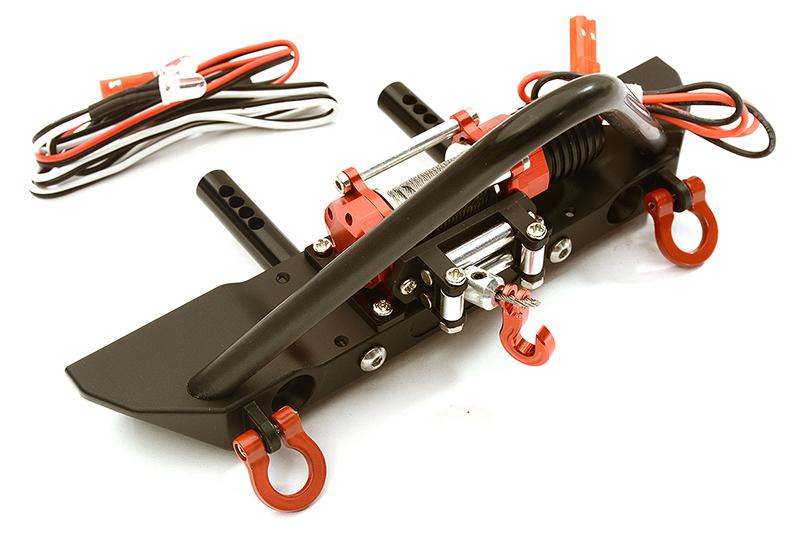 Realistic Front Alloy Bumper w/ Winch & LED for Traxxas TRX-4 w/ 43mm Mount