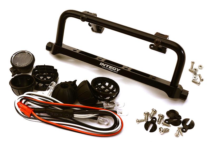 Realistic Roof Top 4 LED Light Bar Cage 125x41mm for 1/10 Scale Crawler