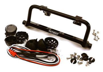 Realistic Roof Top 4 LED Light Bar Cage 125x41mm for 1/10 Scale Crawler
