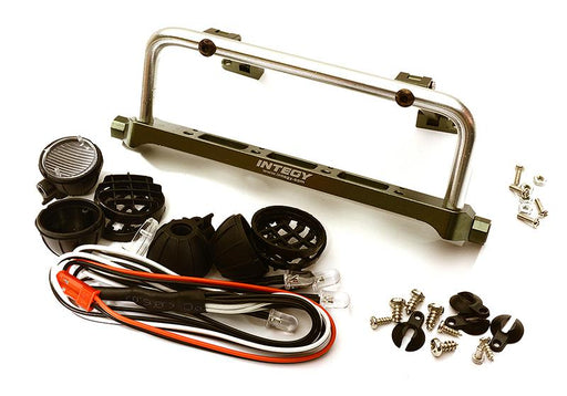 Realistic Roof Top 4 LED Light Bar Cage 125x41mm for 1/10 Scale Crawler