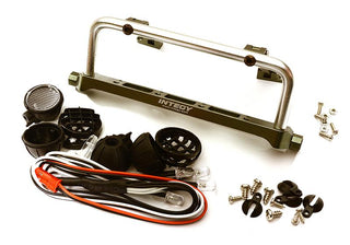 Realistic Roof Top 4 LED Light Bar Cage 125x41mm for 1/10 Scale Crawler