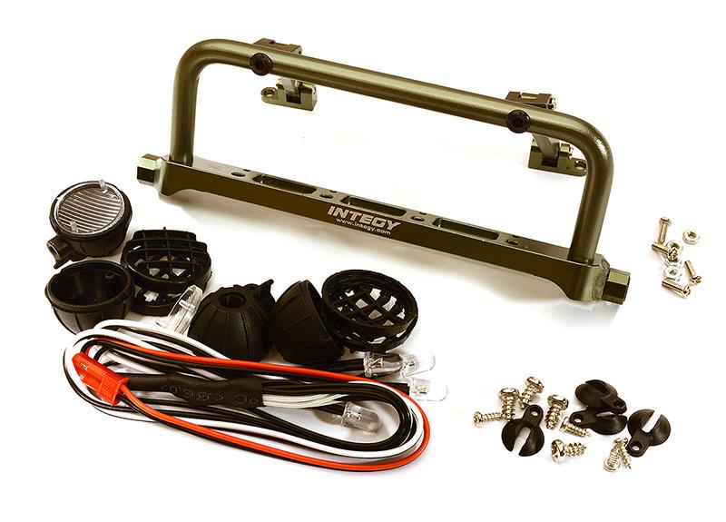 Realistic Roof Top 4 LED Light Bar Cage 125x41mm for 1/10 Scale Crawler