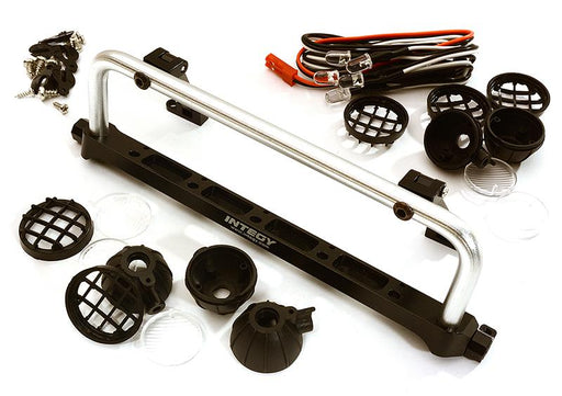 Realistic Roof Top 5 LED Light Bar Cage 148x41mm for 1/10 Scale Crawler