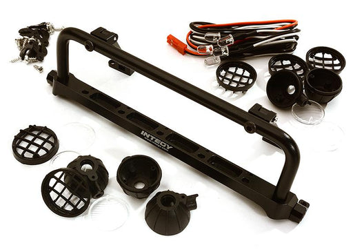 Realistic Roof Top 5 LED Light Bar Cage 148x41mm for 1/10 Scale Crawler