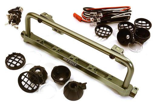 Realistic Roof Top 5 LED Light Bar Cage 148x41mm for 1/10 Scale Crawler