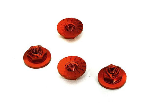 Realistic M4 Size Machined 4mm Serrated Wheel Nuts Flanged for Most 1/10 Scale
