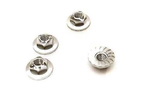 Realistic M4 Size Machined 4mm Serrated Wheel Nuts Flanged for Most 1/10 Scale