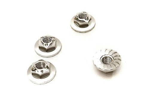 Realistic M4 Size Machined 4mm Serrated Wheel Nuts Flanged for Most 1/10 Scale