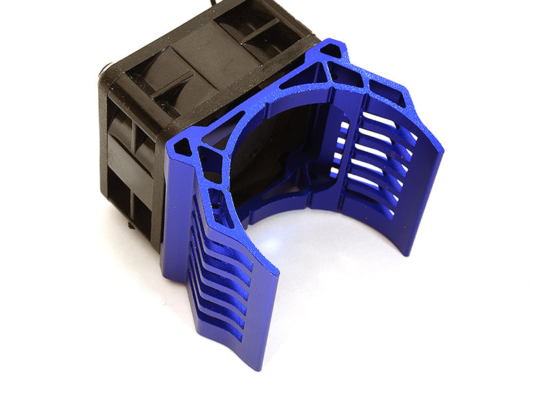 High-Speed 42mm Blue Motor Heatsink with 40x40mm Cooling Fan for 1/10 RC Cars