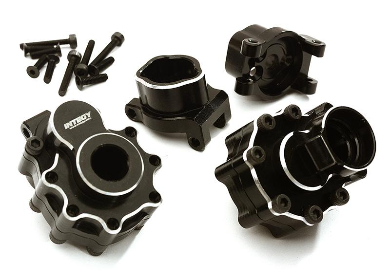 Billet Machined Alloy Rear Portal Drive Housing Set w/ Mount for Traxxas TRX-4