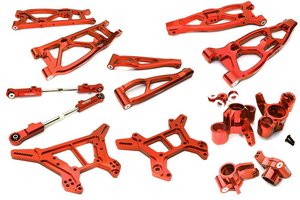 Red Machined Alloy Suspension Upgrade Kit for Arrma Kraton 6S BLX 1/8 Scale