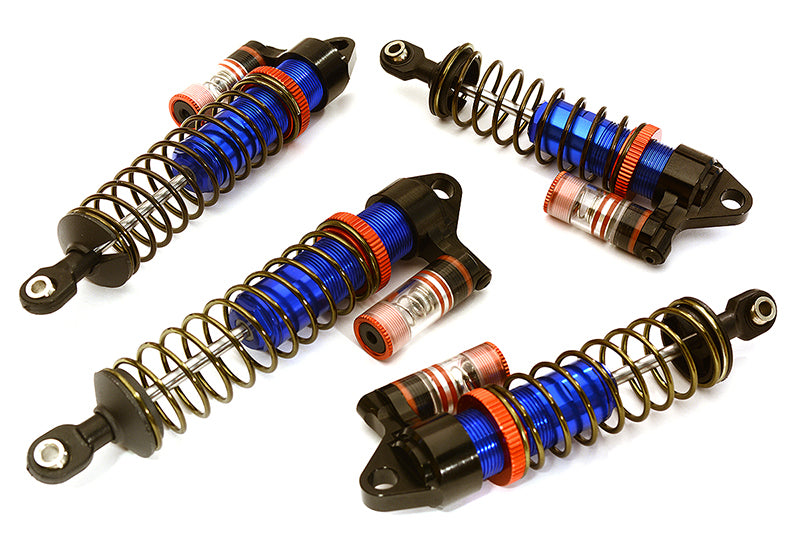 Blue Billet Machined Piggyback Shock Set for Traxxas 1/10 Slash 4X4 (4 pcs)