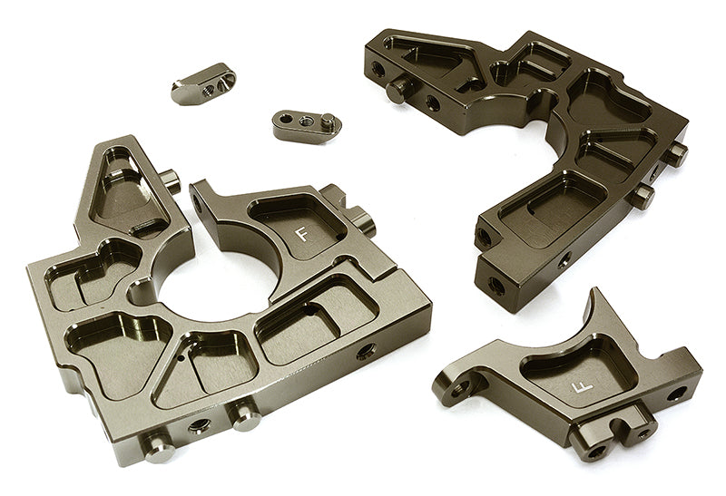 Grey Billet Machined Front Bulkhead Upgrade Set for Losi 1/5 Desert Buggy XL-E