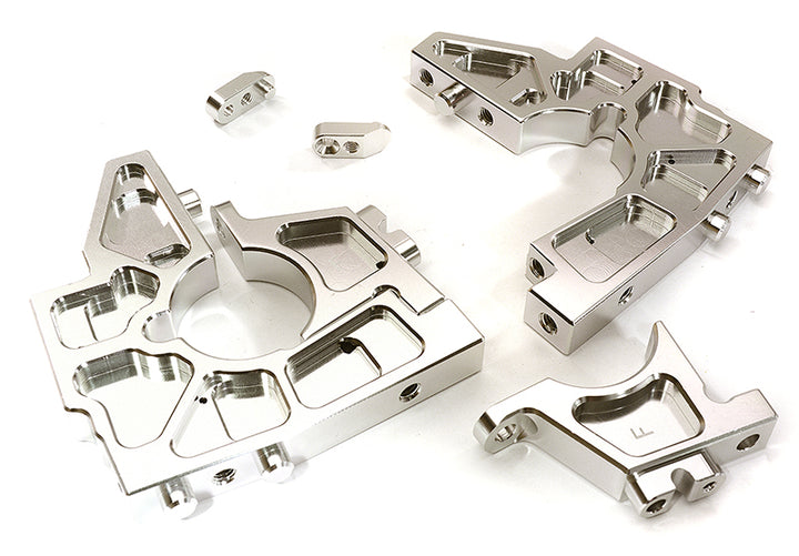 Billet Machined Front Bulkhead Set for Losi 1/5 Desert Buggy XL-E - Silver