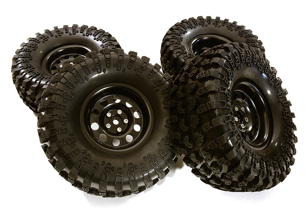 Metal Alloy 2.2 Size Wheel & Tire Set (4) for 1/10 Off-Road O.D. 128mm