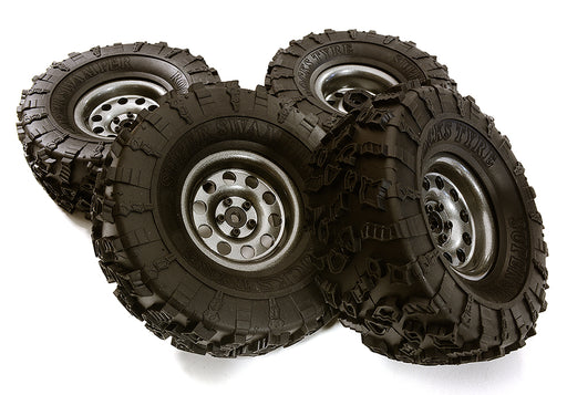 Metal Alloy 2.2 Size Wheel & Tire Set (4) for 1/10 Off-Road O.D. 131mm