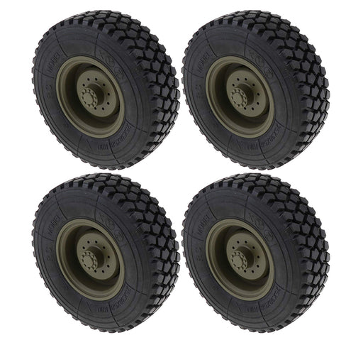 Tire & Wheels (4) for HG-P801 8X8 RC Military Truck