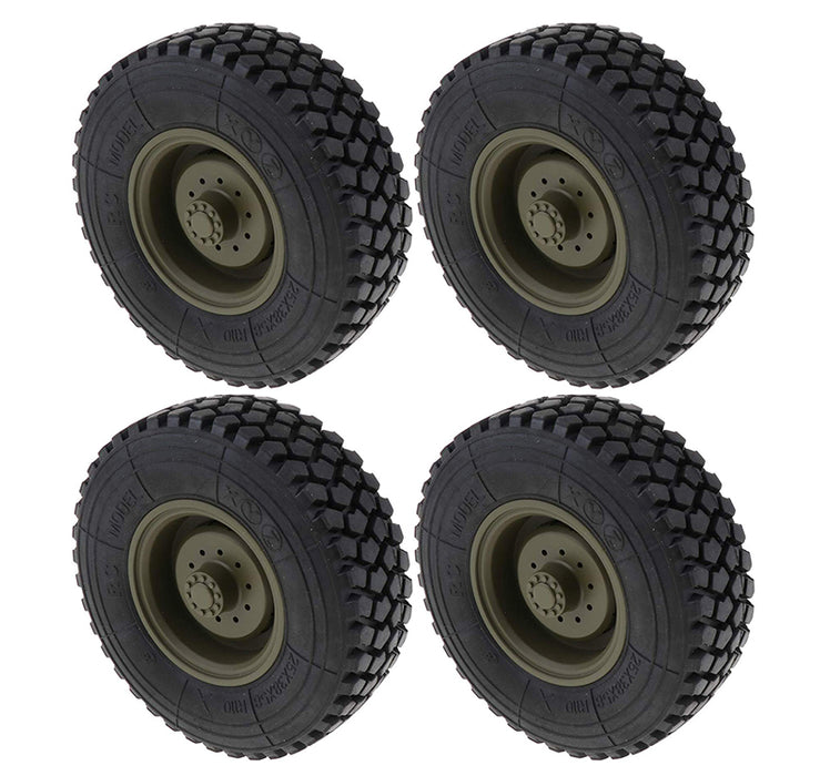 Tire & Wheels (4) for HG-P801 8X8 RC Military Truck