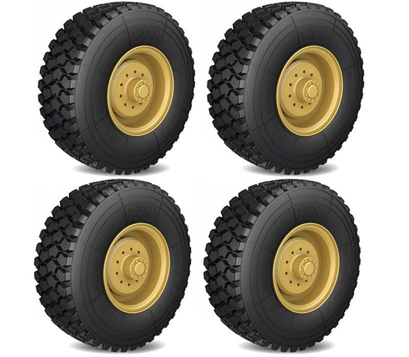 Tire & Wheels (4) for HG-P802 8X8 RC Military Truck