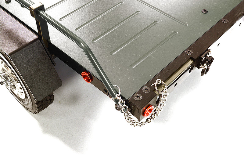 Machined Alloy Flatbed Dual Axle Car Trailer Kit for 1/10 Scale RC 515x316x120mm