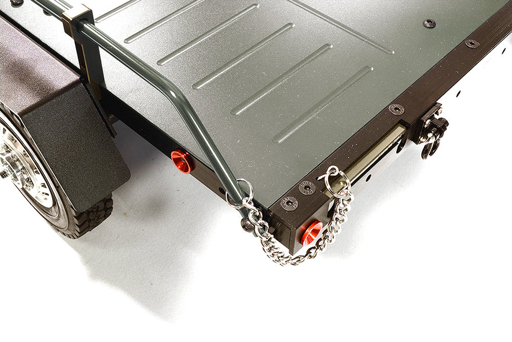 Machined Alloy Flatbed Dual Axle Car Trailer Kit for 1/10 Scale RC 515x316x120mm