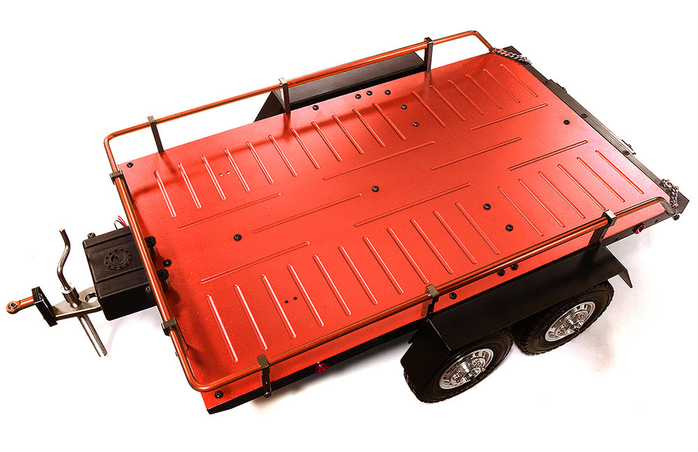 Machined Alloy Flatbed Dual Axle Car Trailer Kit for 1/10 Scale RC 515x316x120mm