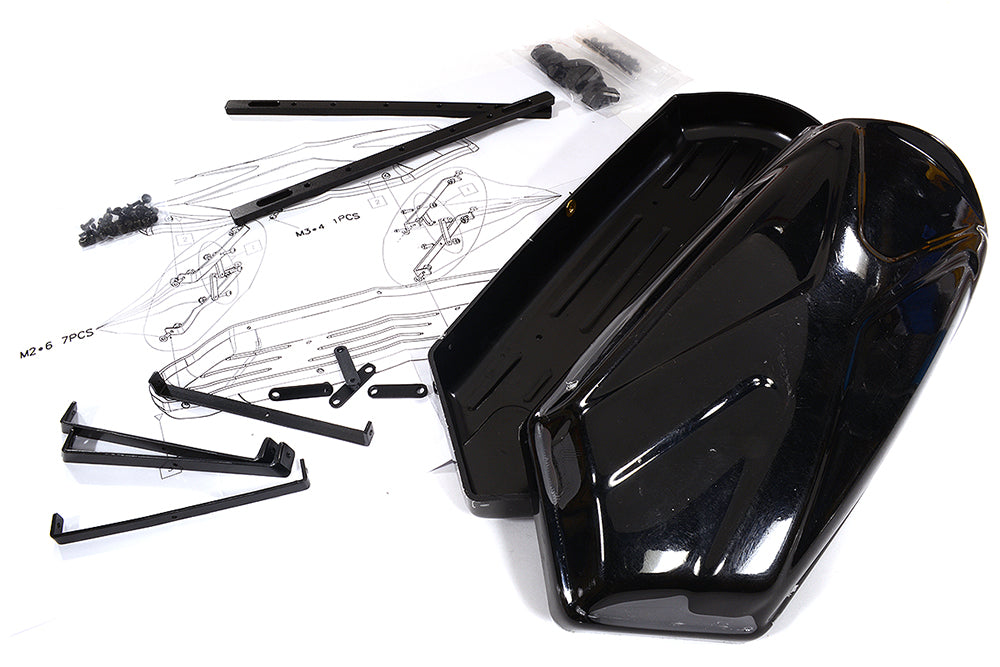 Realistic Plastic Cargo Carrier Roof Box 248x98x55mm for 1/10 Scale Crawlers