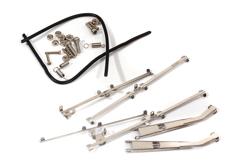 Realistic Scale Alloy Front Windshield Wiper Kit for 1/10 Axial, Traxxas Crawler