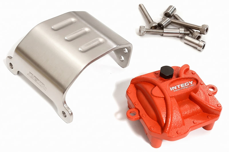 Stainless Steel Skid Plate & Alloy Differential Cover for Axial 1/10 SCX10 II