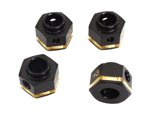 12mm Hex Wheel (4) Hub Brass +3mm Offset for Traxxas TRX-4 Scale & Trail Crawler