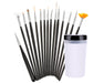 15pcs Assorted Model Paint Brush Set with Wash Container