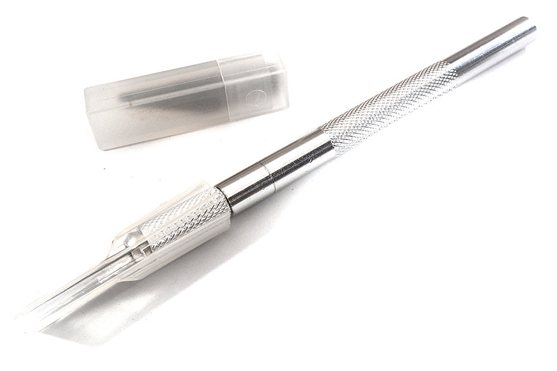 Silver Alloy Handle Precision Hobby Knife Set for Decal & Masking Works