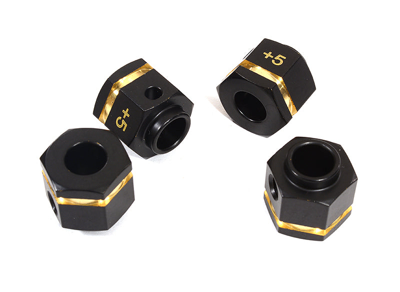 12mm Hex Wheel (4) Hub Brass +5mm Offset for Traxxas TRX-4 Scale & Trail Crawler