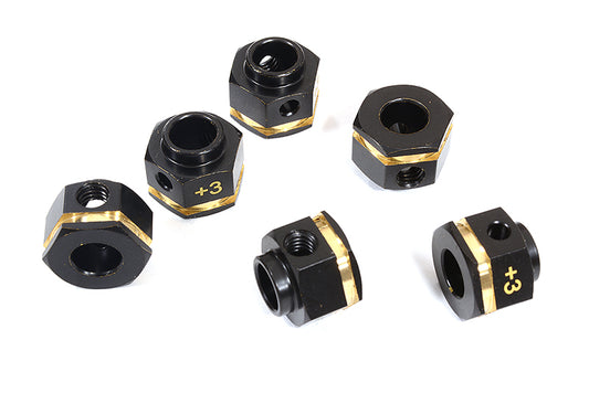 12mm Hex Wheel (6) Hub Brass +3mm Offset for Traxxas TRX-6 Scale & Trail Crawler