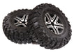 2.2x1.75-in. Alloy Wheels & Tires(2) for TRX-4, SCX10 II & III Crawlers OD=122mm