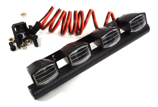 Realistic Roof Top Spot LED (4) Light Set 100mm Wide for 1/10 Off-Road Vehicles