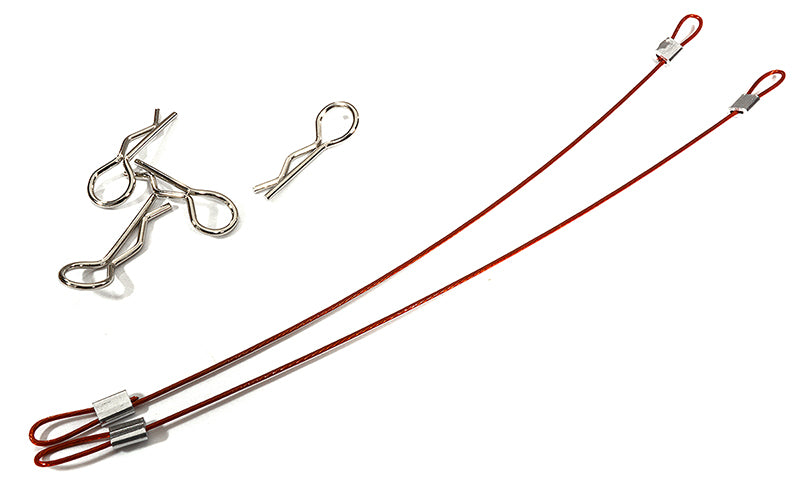 Secured Body Clip (4) with 130mm Retainer Link for 1/10 Scale R/C