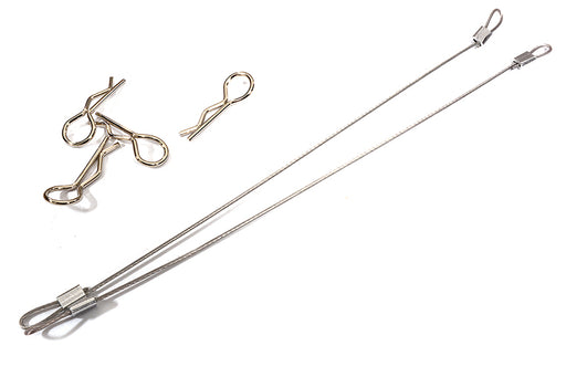Secured Body Clip (4) with 130mm Retainer Link for 1/10 Scale R/C
