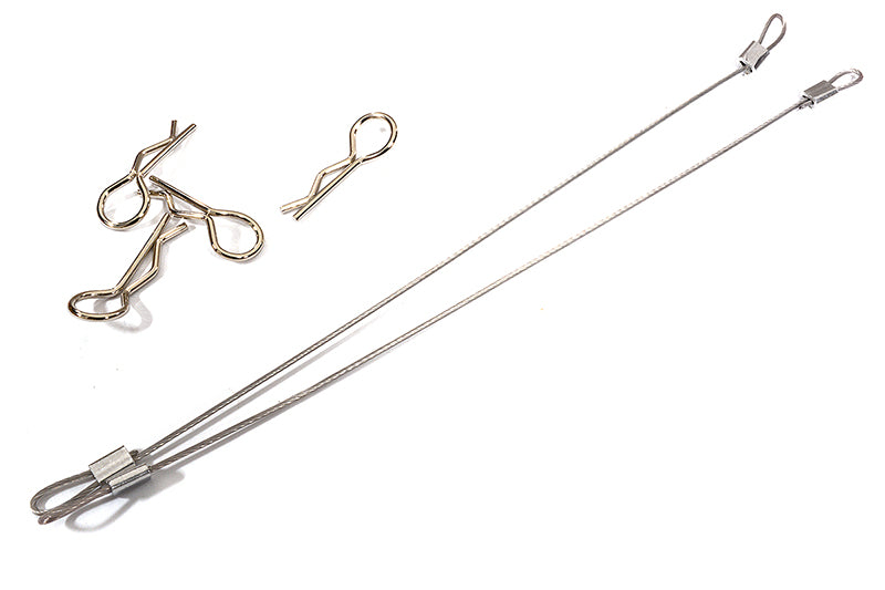 Secured Body Clip (4) with 130mm Retainer Link for 1/10 Scale R/C