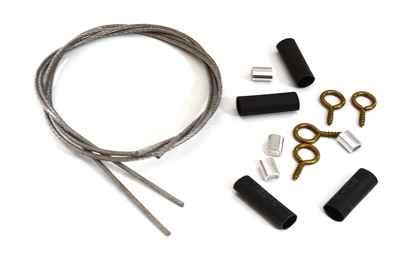 Realistic 1/10 Scale Steel Cable & Mount Set for Off-Road R/C Crawler