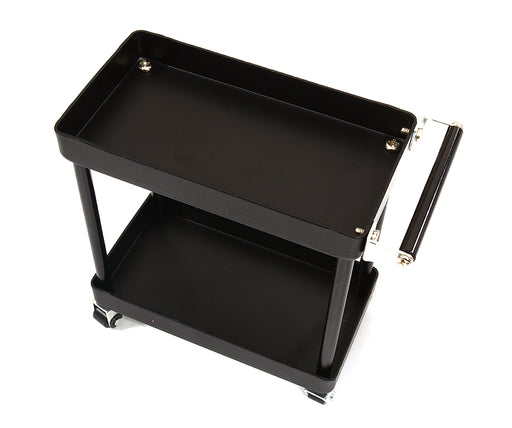 Realistic Scale Model 2-Tier Rolling Metal Storage Organizer Cart for RC