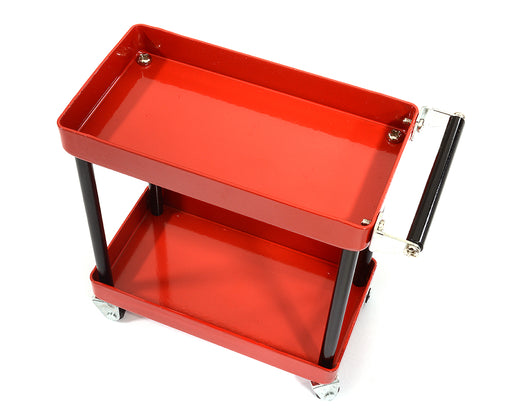 Realistic Scale Model 2-Tier Rolling Metal Storage Organizer Cart for RC