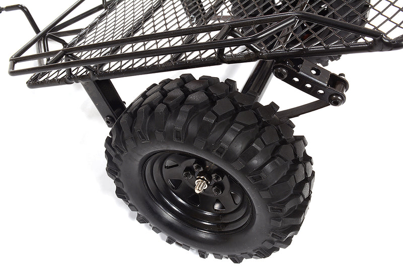 Realistic Leaf Spring 1/10 Size Low Side Trailer for Scale Crawler Truck