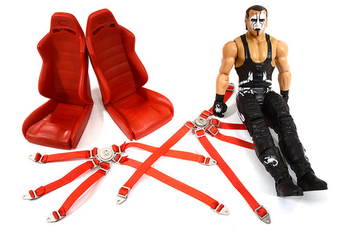 Realistic 1/10 Scale Seats, Seatbelts & Figure 168mm Tall for Off-Road Crawler