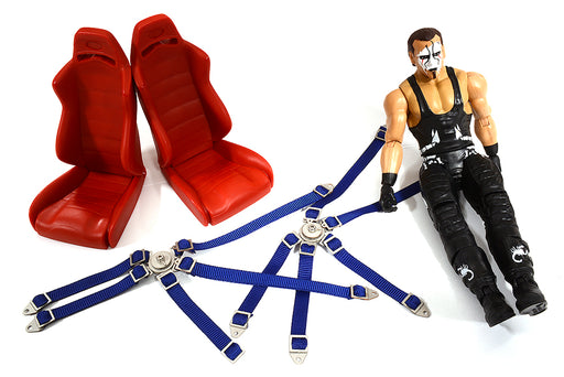 Realistic 1/10 Scale Seats, Seatbelts & Figure 168mm Tall for Off-Road Crawler