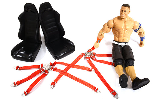 Realistic 1/10 Scale Seats, Seatbelts & Figure 168mm Tall for Off-Road Crawler