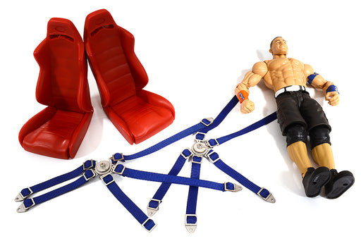 Realistic 1/10 Scale Seats, Seatbelts & Figure 168mm Tall for Off-Road Crawler