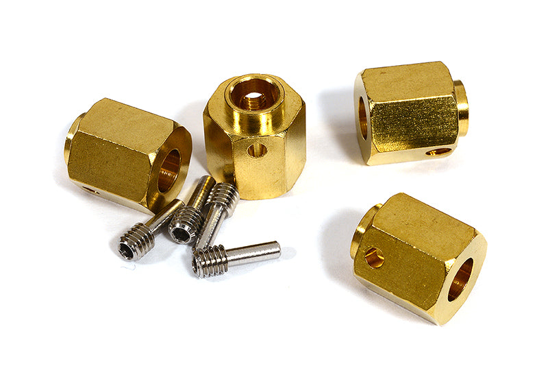 12mm Hex Wheel (4) Hub Brass 14mm Thick for Traxxas TRX-4 Scale & Trail Crawler