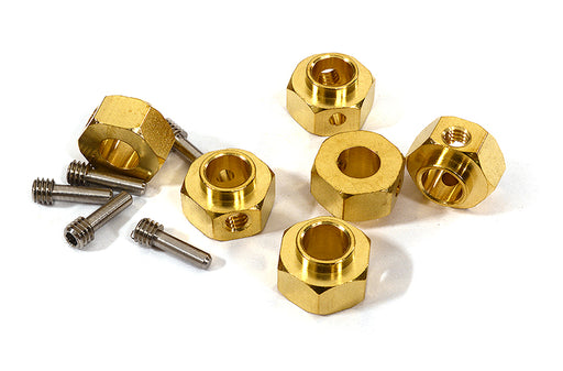 12mm Hex Wheel (6) Hub Brass 8mm Thick for Traxxas TRX-6 Scale & Trail Crawler