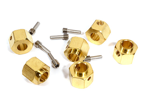 12mm Hex Wheel (6) Hub Brass 11mm Thick for Traxxas TRX-6 Scale & Trail Crawler